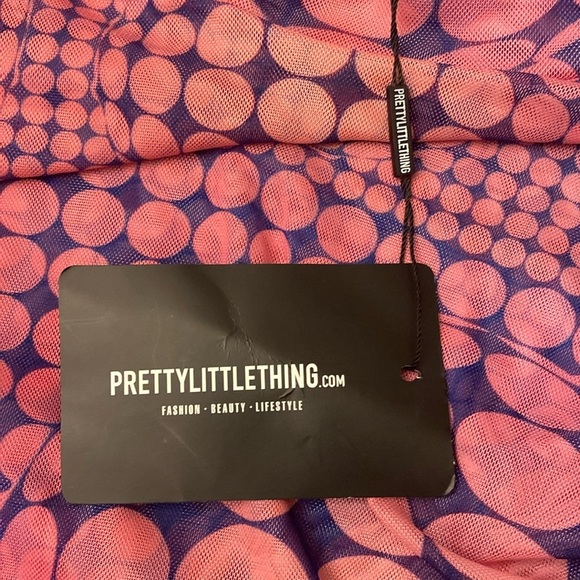 Pretty Little Things Size 6 Women’s MIDI Dress Dotty Mesh Long Sleeve Bodycon - Picture 6 of 11